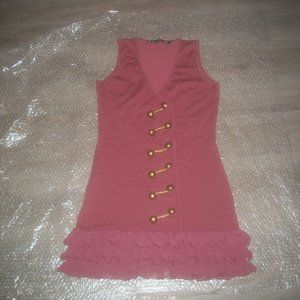 womens knit sleeveless dress.ruffled hem.TWELVE BY TWELVE.size large